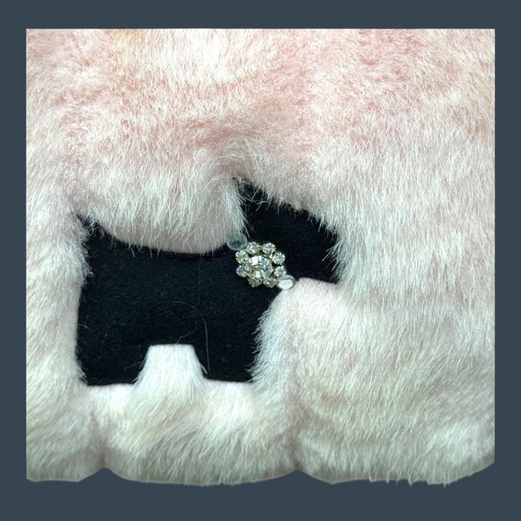 My Flat In London Scottie Purse Pink Faux Fur Pink Handbag Chain Straps Y2K Boho - Picture 2 of 10